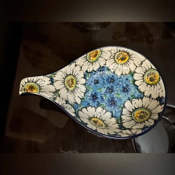 Unikat Polish Pottery spoon rest or utensil rest. Used for display only! - Picture 1 of 3